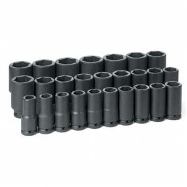 Grey Pneumatic Grey Pneumatic Corp. GY8026MD .75 in. Drive 19-50mm Deep Metric Master Set - 26 Pieces GY8026MD